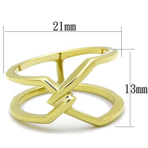 TK1717 - IP Gold(Ion Plating) Stainless Steel Ring with No Stone - Joyeria Lady