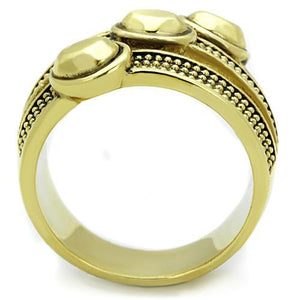 TK1718 - IP Gold(Ion Plating) Stainless Steel Ring with Epoxy  in Jet