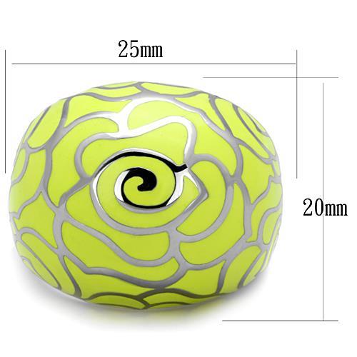 TK1740 - High polished (no plating) Stainless Steel Ring with Epoxy  in Citrine Yellow - Joyeria Lady