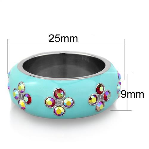 TK1768 - High polished (no plating) Stainless Steel Ring with Top Grade Crystal  in Light Rose - Joyeria Lady