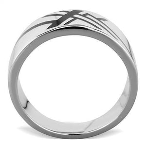 TK1800 High polished (no plating) Stainless Steel Ring with Epoxy in Jet