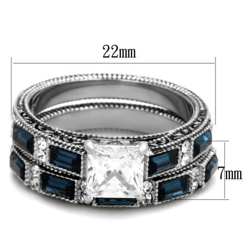 TK1829 High polished (no plating) Stainless Steel Ring with AAA Grade CZ in Clear