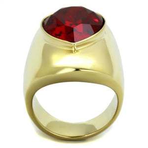 TK1836 IP Gold(Ion Plating) Stainless Steel Ring with Top Grade Crystal in Siam