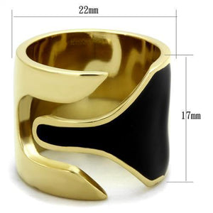 TK1860 - IP Gold(Ion Plating) Stainless Steel Ring with Epoxy  in Jet
