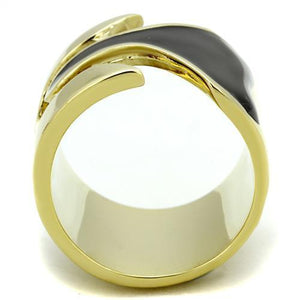 TK1860 - IP Gold(Ion Plating) Stainless Steel Ring with Epoxy  in Jet
