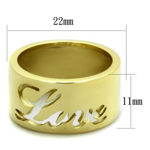 TK1878 - IP Gold(Ion Plating) Stainless Steel Ring with No Stone - Joyeria Lady