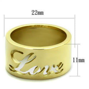 TK1878 - IP Gold(Ion Plating) Stainless Steel Ring with No Stone
