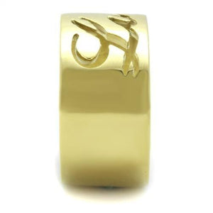 TK1878 - IP Gold(Ion Plating) Stainless Steel Ring with No Stone