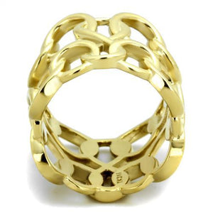 TK1882 - IP Gold(Ion Plating) Stainless Steel Ring with No Stone