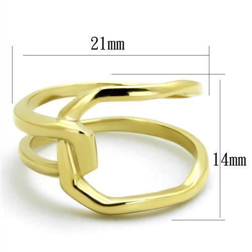 TK1883 - IP Gold(Ion Plating) Stainless Steel Ring with No Stone - Joyeria Lady