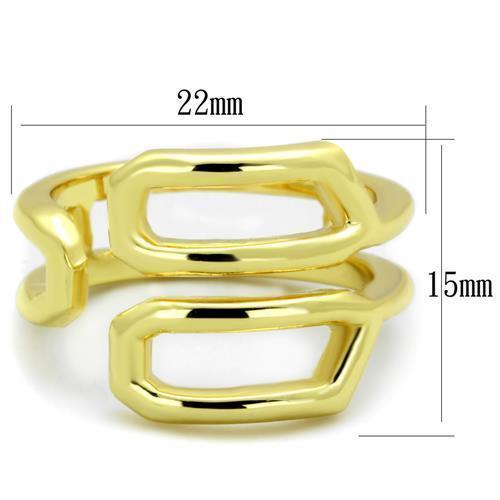 TK1884 - IP Gold(Ion Plating) Stainless Steel Ring with No Stone - Joyeria Lady