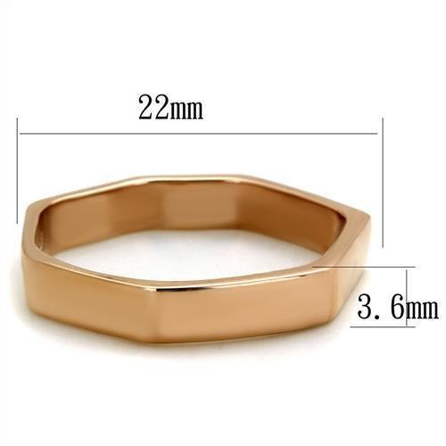 TK2030 - IP Rose Gold(Ion Plating) Stainless Steel Ring with Top Grade Crystal  in Clear - Joyeria Lady