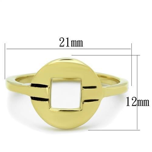TK2033 - IP Gold(Ion Plating) Stainless Steel Ring with No Stone - Joyeria Lady