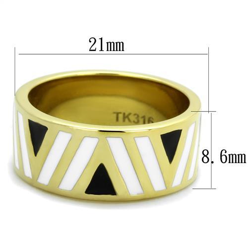 TK2037 - IP Gold(Ion Plating) Stainless Steel Ring with Epoxy  in Multi Color - Joyeria Lady
