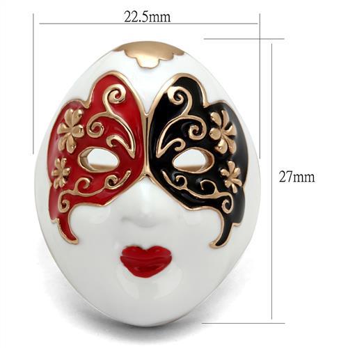 TK2142 - IP Rose Gold(Ion Plating) Stainless Steel Ring with Epoxy  in Multi Color - Joyeria Lady