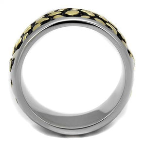 TK2238 Two-Tone IP Gold (Ion Plating) Stainless Steel Ring with Epoxy in Jet