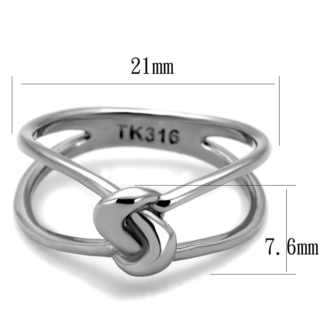 TK2262 - High polished (no plating) Stainless Steel Ring with No Stone - Joyeria Lady
