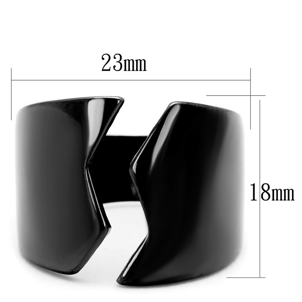 TK2268 - IP Light Black  (IP Gun) Stainless Steel Ring with No Stone - Joyeria Lady