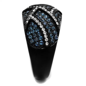 TK2353 - IP Black(Ion Plating) Stainless Steel Ring with Top Grade Crystal  in Montana