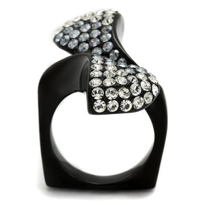 TK2360 - IP Black(Ion Plating) Stainless Steel Ring with Top Grade Crystal  in Montana