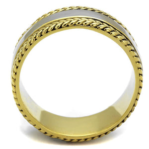TK2375 Two-Tone IP Gold (Ion Plating) Stainless Steel Ring with Epoxy in Jet