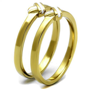 TK2494 - IP Gold(Ion Plating) Stainless Steel Ring with Epoxy  in White