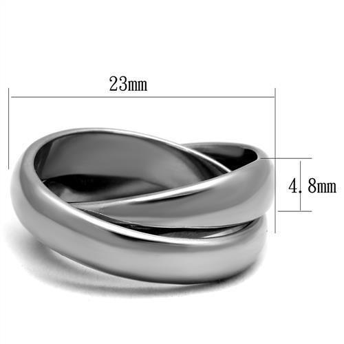 TK2498 - High polished (no plating) Stainless Steel Ring with No Stone - Joyeria Lady