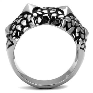 TK2513 High polished (no plating) Stainless Steel Ring with Epoxy in Jet