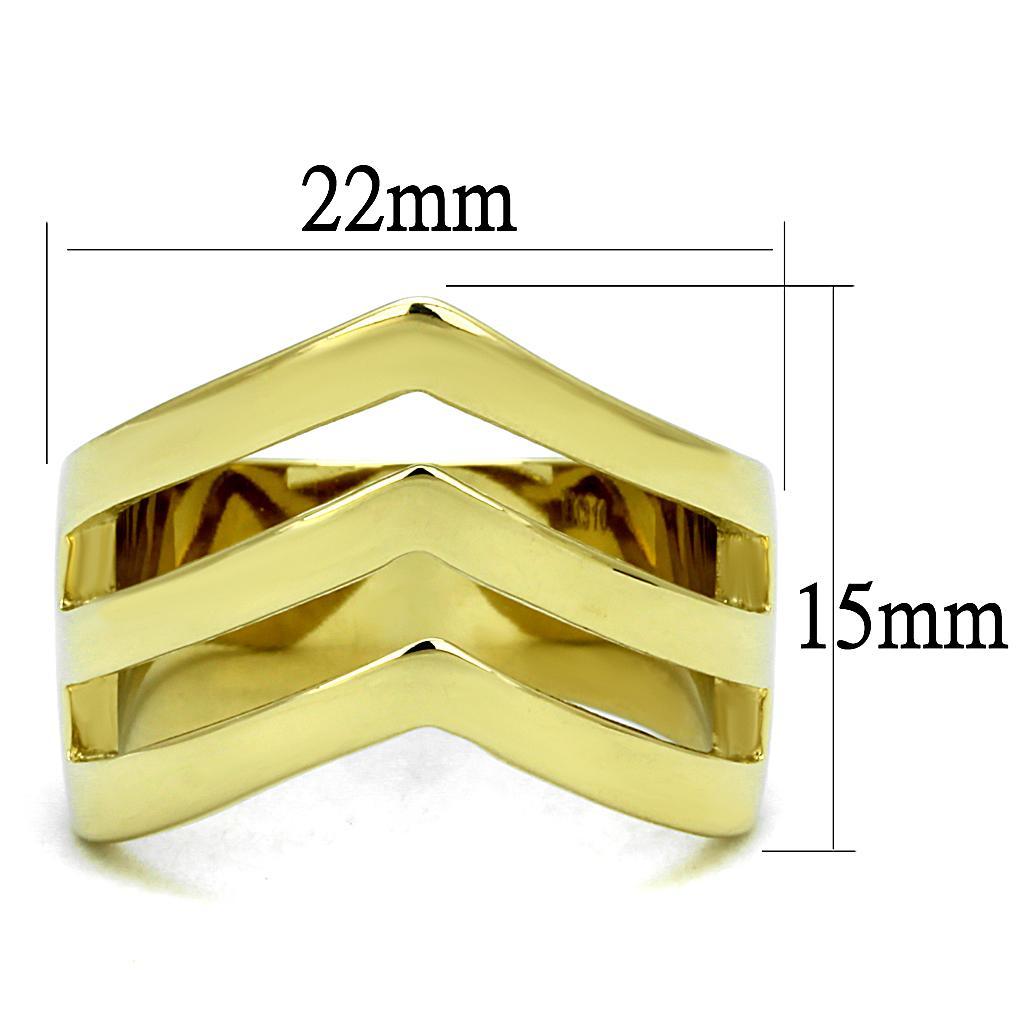 TK2733 - IP Gold(Ion Plating) Stainless Steel Ring with No Stone - Joyeria Lady