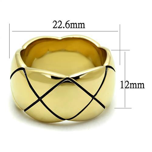 TK2803 - IP Gold(Ion Plating) Stainless Steel Ring with No Stone - Joyeria Lady