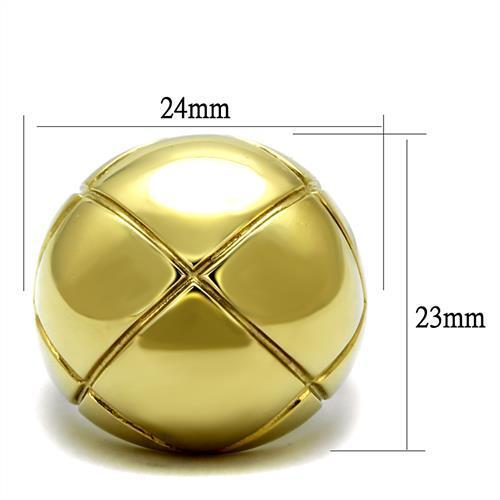 TK2831 - IP Gold(Ion Plating) Stainless Steel Ring with No Stone - Joyeria Lady