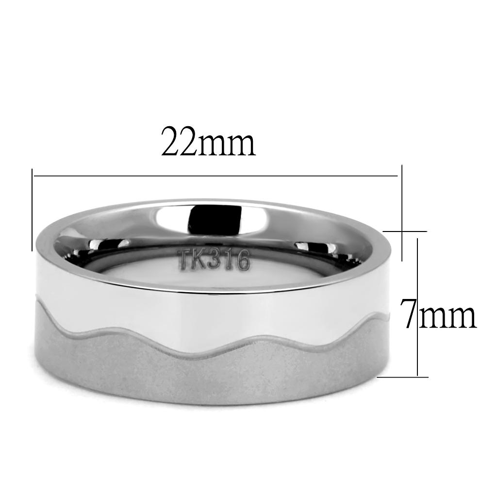 TK2918 High polished (no plating) Stainless Steel Ring with No Stone in No Stone - Joyeria Lady