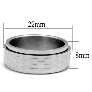 TK2942 High polished (no plating) Stainless Steel Ring with No Stone in No Stone