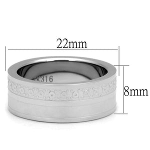 TK2944 High polished (no plating) Stainless Steel Ring with No Stone in No Stone