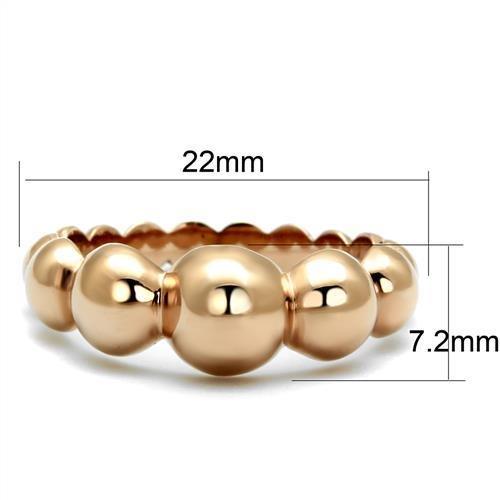 TK2967 - IP Rose Gold(Ion Plating) Stainless Steel Ring with No Stone - Joyeria Lady