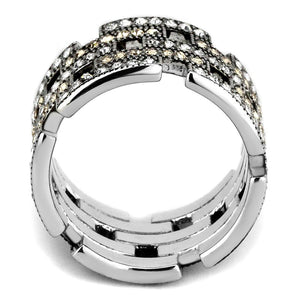 TK2987 - High polished (no plating) Stainless Steel Ring with Top Grade Crystal  in Multi Color