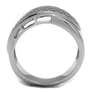 TK3010 - High polished (no plating) Stainless Steel Ring with Epoxy  in Jet