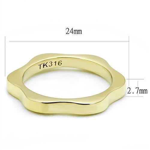 TK3033 - IP Gold(Ion Plating) Stainless Steel Ring with No Stone - Joyeria Lady