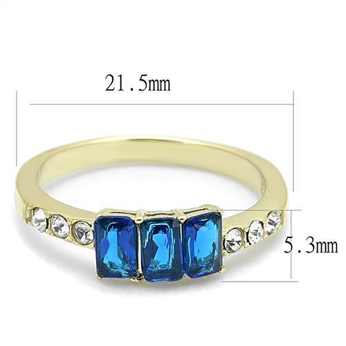 TK3037 - IP Gold(Ion Plating) Stainless Steel Ring with Synthetic Synthetic Glass in Montana - Joyeria Lady
