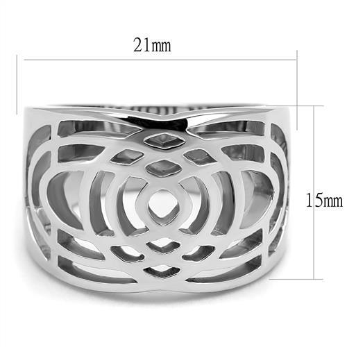 TK3039 - High polished (no plating) Stainless Steel Ring with No Stone - Joyeria Lady