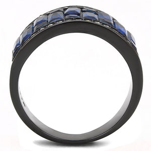 TK3058 - IP Black(Ion Plating) Stainless Steel Ring with Synthetic Synthetic Glass in Montana