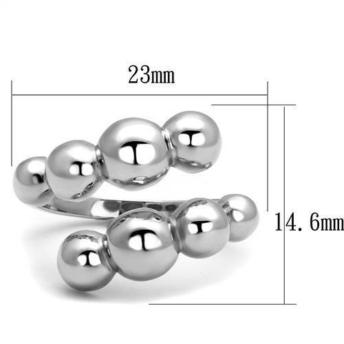 TK3089 - High polished (no plating) Stainless Steel Ring with No Stone - Joyeria Lady