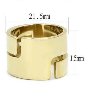 TK3118 - IP Gold(Ion Plating) Stainless Steel Ring with No Stone