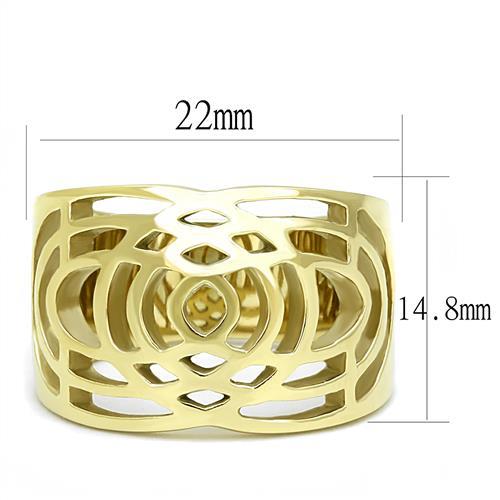 TK3119 - IP Gold(Ion Plating) Stainless Steel Ring with No Stone - Joyeria Lady
