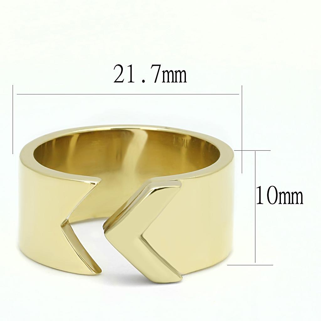 TK3120 - IP Gold(Ion Plating) Stainless Steel Ring with No Stone - Joyeria Lady
