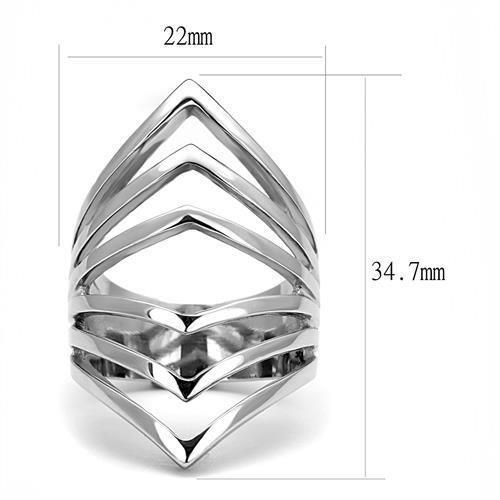 TK3144 - High polished (no plating) Stainless Steel Ring with No Stone - Joyeria Lady
