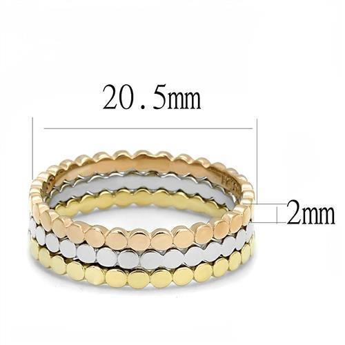 TK3180 - IP Gold & IP Rose Gold (Ion Plating) Stainless Steel Ring with No Stone - Joyeria Lady