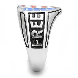 TK3192 High polished (no plating) Stainless Steel Ring with Epoxy in Multi Color