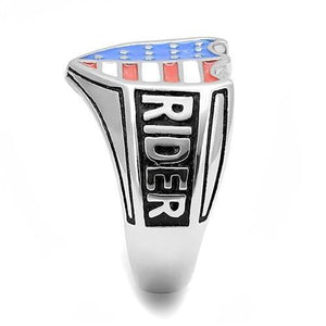 TK3192 High polished (no plating) Stainless Steel Ring with Epoxy in Multi Color