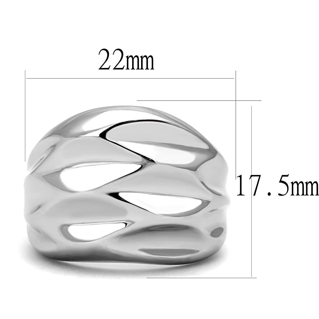 TK3262 - High polished (no plating) Stainless Steel Ring with No Stone - Joyeria Lady